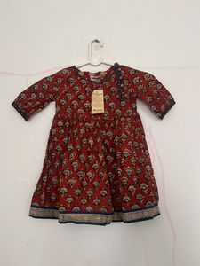 Baby Girl's Red Printed Dress