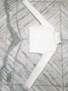 White Turtleneck Cropped Sweater