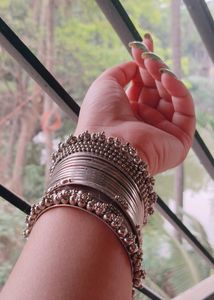 Silver Oxidised Bangles
