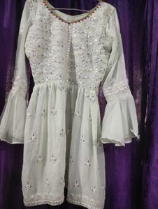 Elegant Embroidered Kurta with Bell Sleeves
