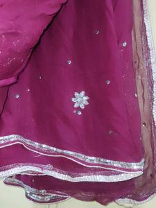 Beautiful Hand Work Saree With Blouse