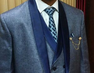 Luxurious Blue Textured Formal Suit