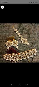 Kundan Choker set with maang teeka set
