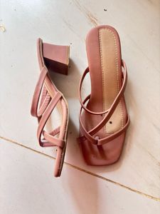 Stylish Pink Square Toe Sandals