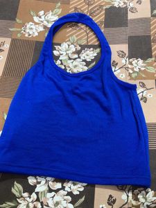 Vibrant Blue Halter Neck Tank Top