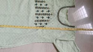 Elegant Mint Green Embroidered Kurta XL - XXL
