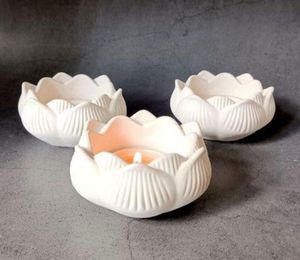Lotus Shaped Ceramic Tealight Holders