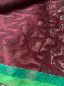 Beautiful Maroon Saree with Colorful Border