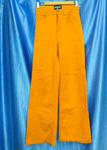 Orange Wide-Leg Jeans