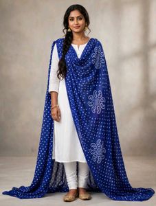 Vibrant Blue Bandhani Dupatta