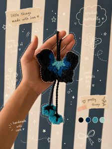 Handmade Crochet Butterfly Keychain/Ornament
