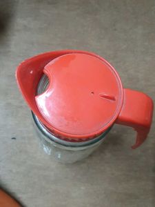 Retro Glass Pitcher with Red Lid