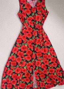 Vibrant Floral Print Maxi Dress