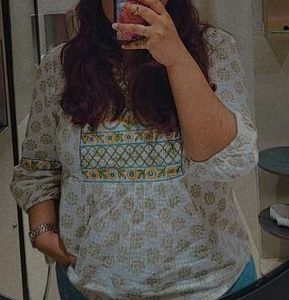 Global Desi Embroidered Cotton Kurta