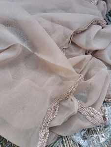 saree with Fancy Lace Border and blouse