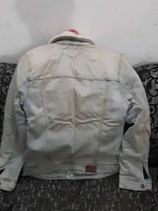 Light Wash Denim Sherpa Lined Jacket
