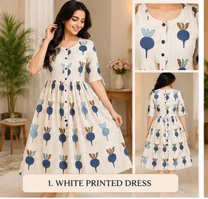 Chic White Print Dress