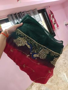 Elegant Peacock Embellished Saree