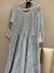 Grey Tiered Ethnic Traditional Gown