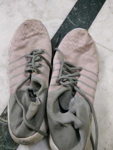 Comfortable Pink & Grey Sneakers