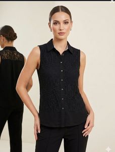 Elegant Black Lace Sleeveless Top