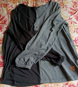 Roadster Women Colour Blocked Black &amp; Grey Twist