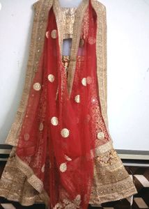 for Aliya sister..saree+Beautiful Red And Golden