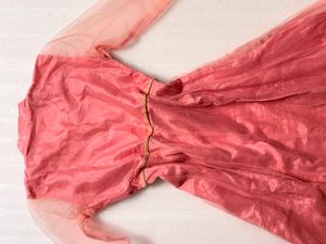 Elegant Pink Embroidered Gown