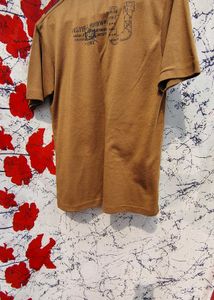 Brown Graphic Print Stretchable Men's T-Shirt