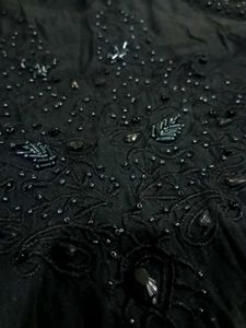 Black Pearl Work Straight Kurti |