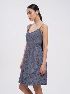 Navy Ditsy Strap Mini Dress 🫐