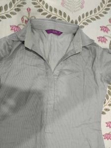 Formal Grey Striped Kurti