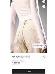 H&amp;M Wide High Cropped Jeans