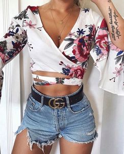Floral Wrap Crop Top