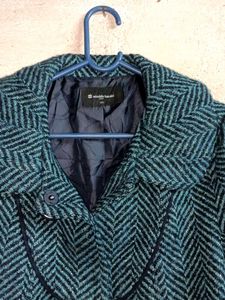 Stylish Teal Herringbone Jacket Partywear
