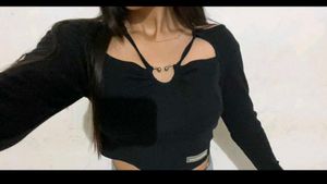 Black Cutout Long Sleeve Top