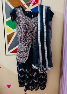 Peplum Top With Lehanga &amp; Dupatta
