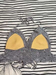 Crochet Halter Neck Bra Top