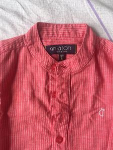 Baby boy Striped Band Collar shirt