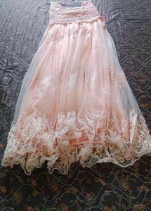 Elegant Peach Lace Dress