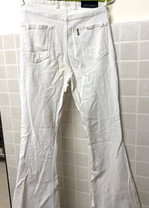 Flared Denim Jeans - White