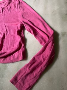 ONLY Pink Long Sleeve Twist Front Top