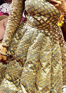 Elegant Gold Embroidered Anarkali