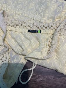 Cute Yellow Embroidered Top