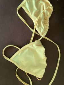 Pale Yellow String Bikini Top from Thailand