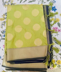 Offer-New Elegant Lime Green Polka Dot Dupatta