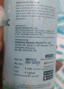 Recode Studios Face Mist Toner