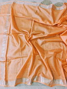 Flowy Pure Silk Tussar Mulberry Banarasi