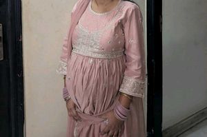 Elegant Peach Embroidered Kurta Set