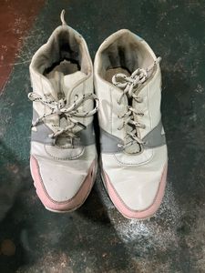 White &amp; Pink Sneakers